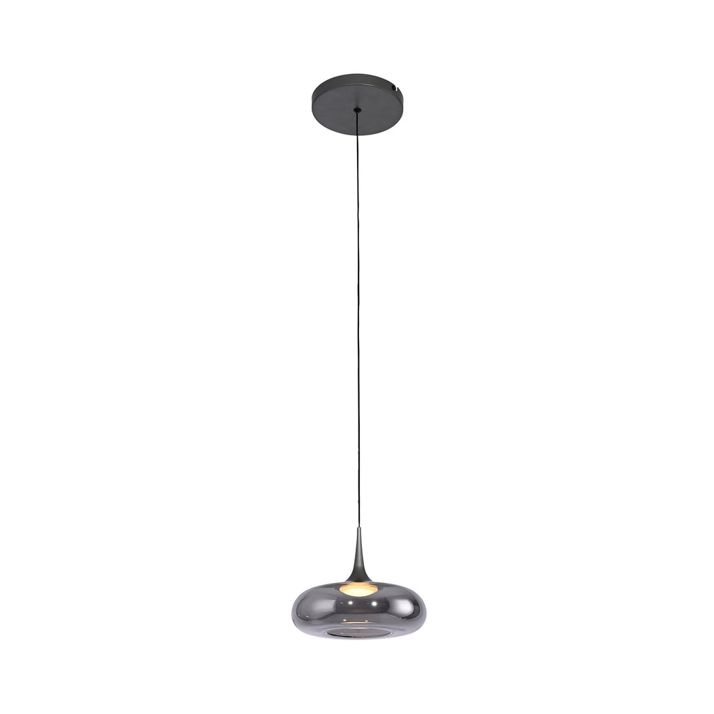 Montert LED pendellampe Posh røykglass dimbar i rom