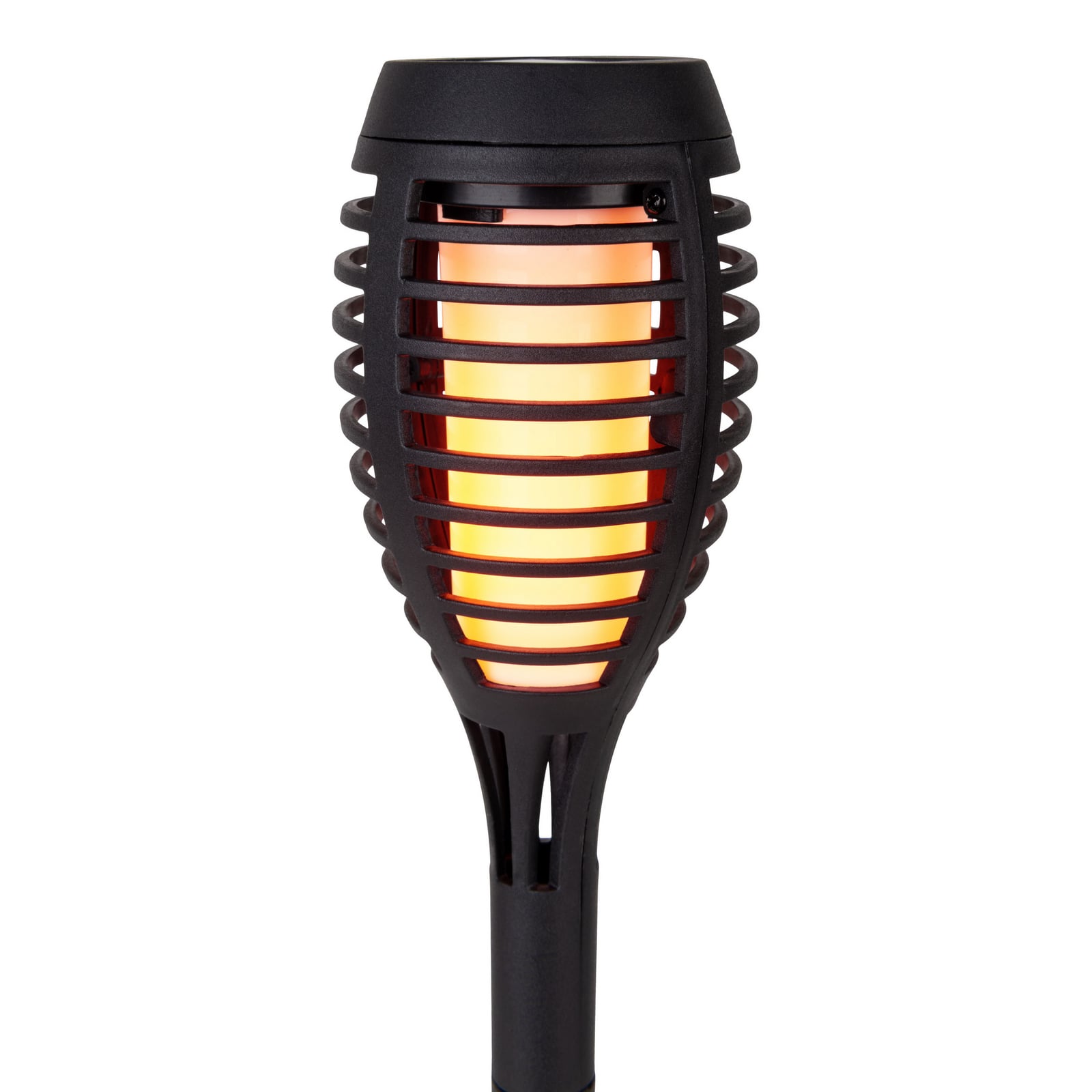 Montert LED solcellelampe FANILO med spyd svart 45 cm i hage