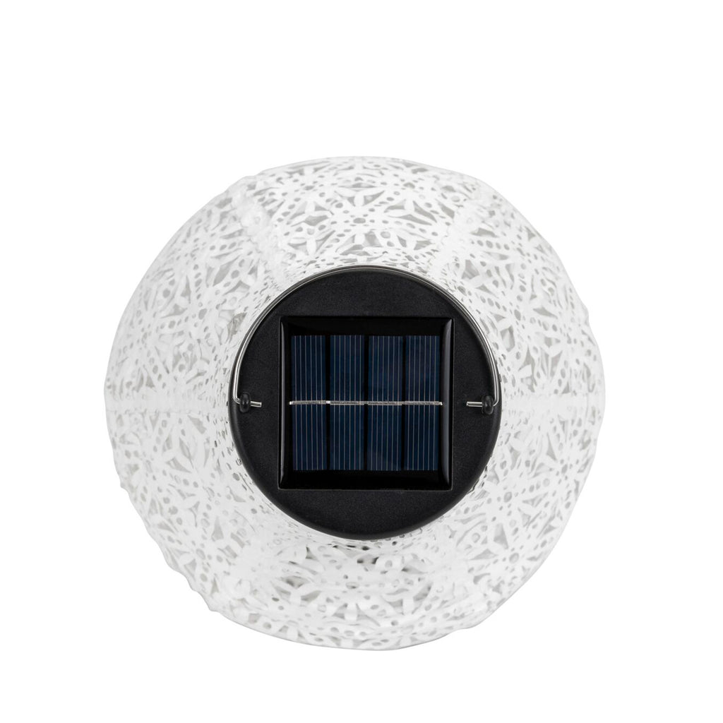 Montert LED solcellelykt Sunshine Blaze hvit i hage