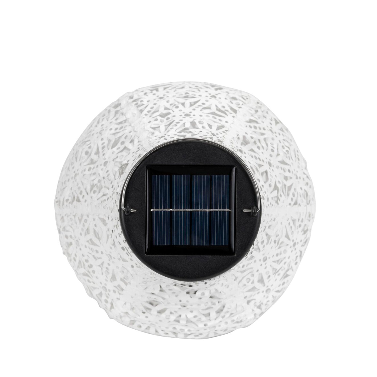 Montert LED solcellelykt Sunshine Blaze hvit i hage