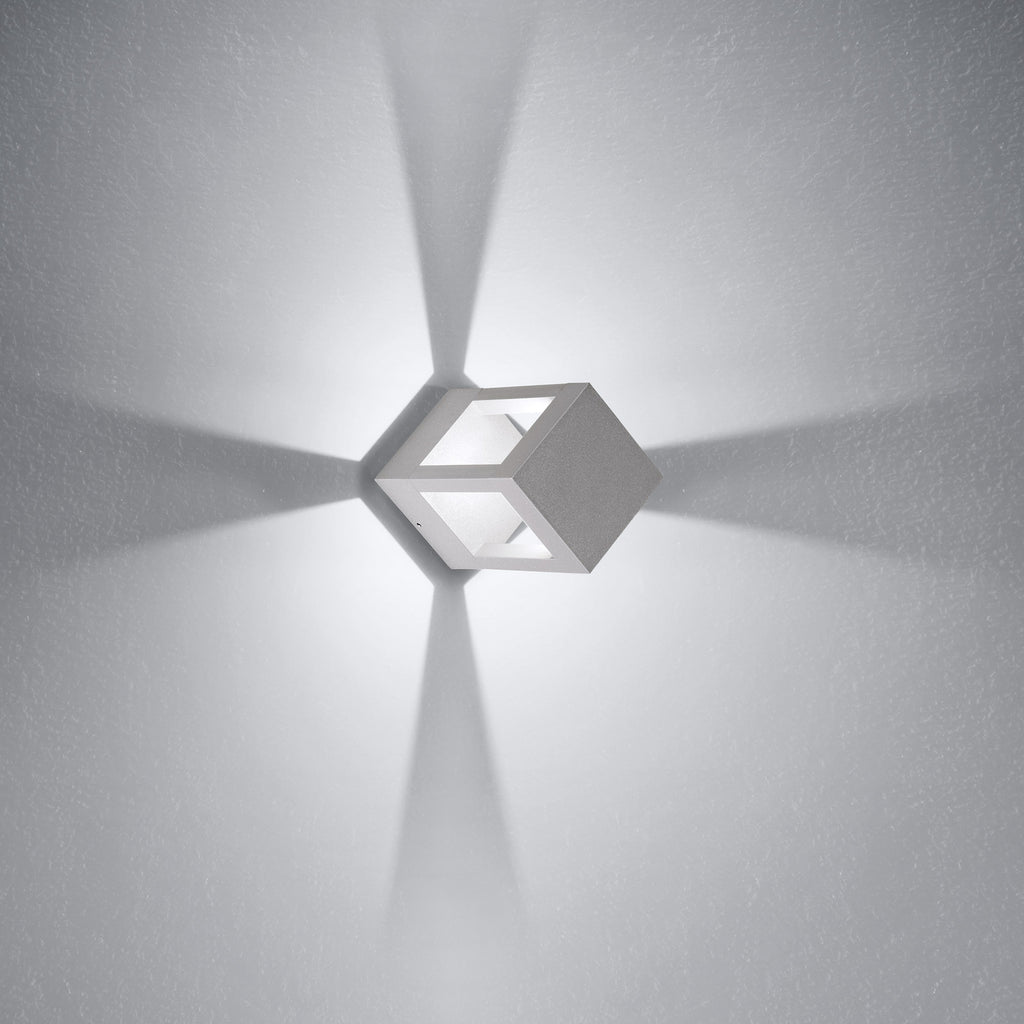 LED stolpelampe York grå aluminium 20 cm montert utendørs