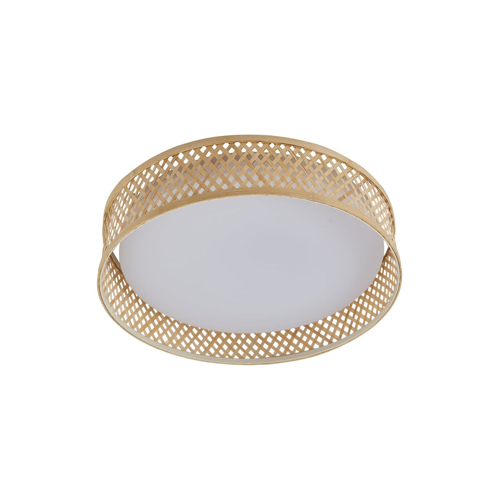 Montert LED taklampe Eilif bambus CCT i rom