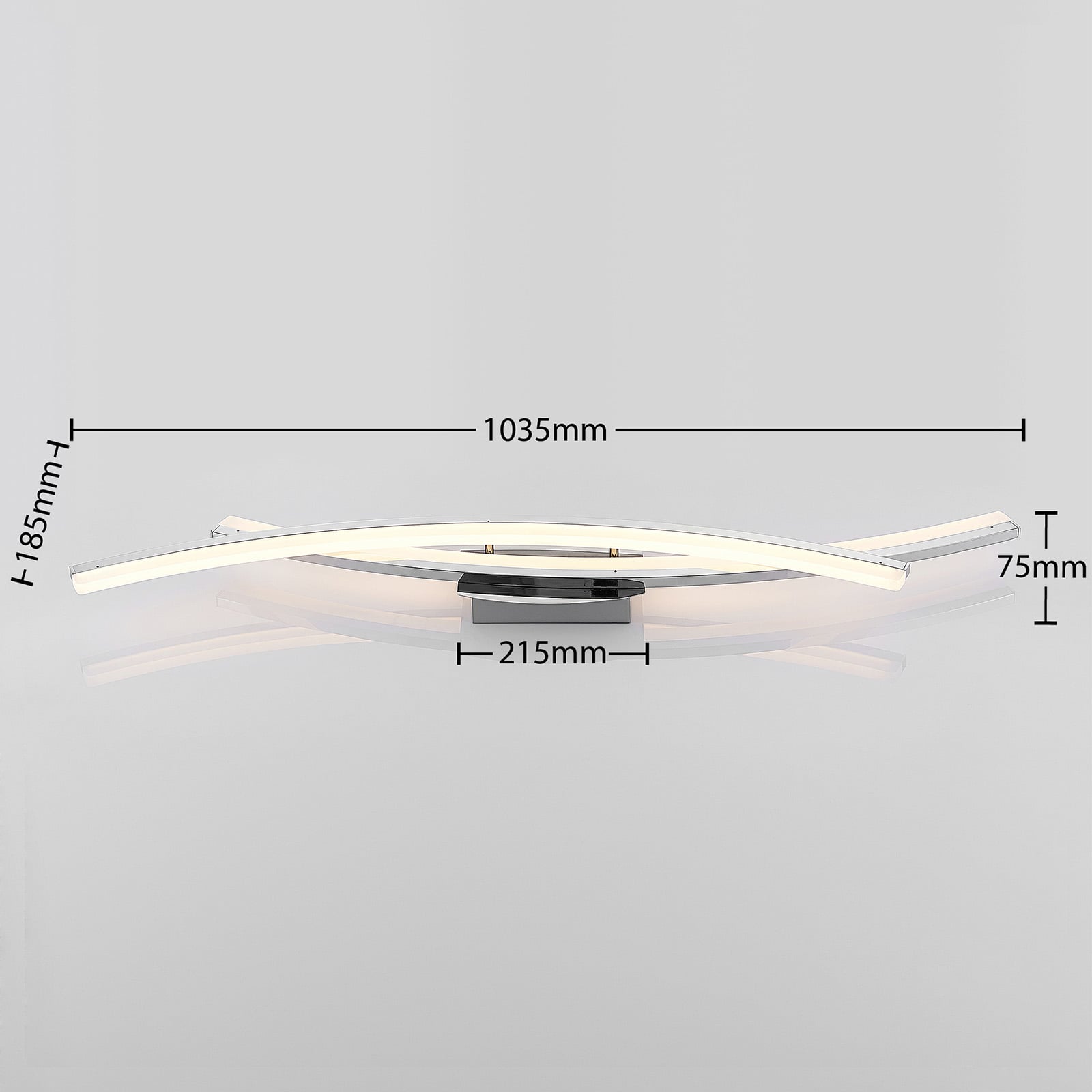 Montert LED taklampe Elarit dimbar krom i stue
