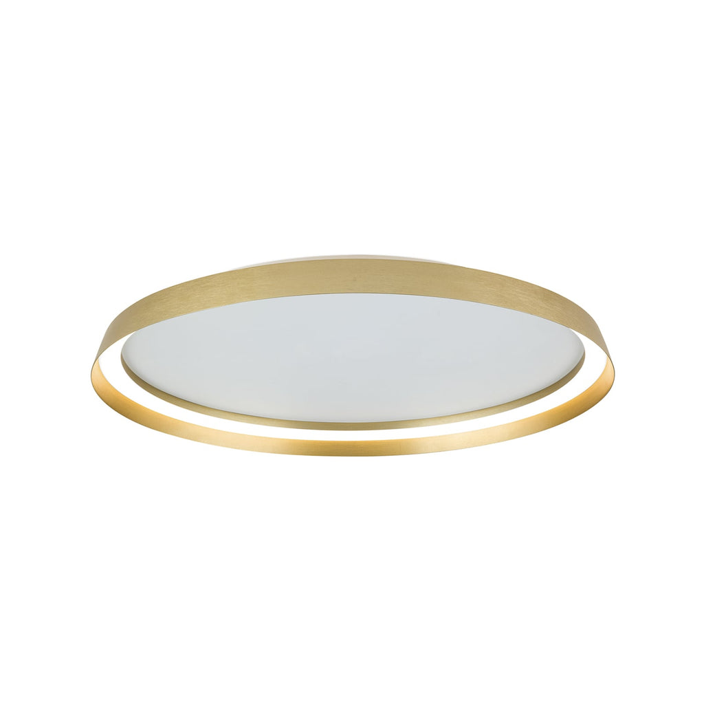 Montert LED taklampe Manta aluminium gull CCT dimbar Ø60 cm i rom