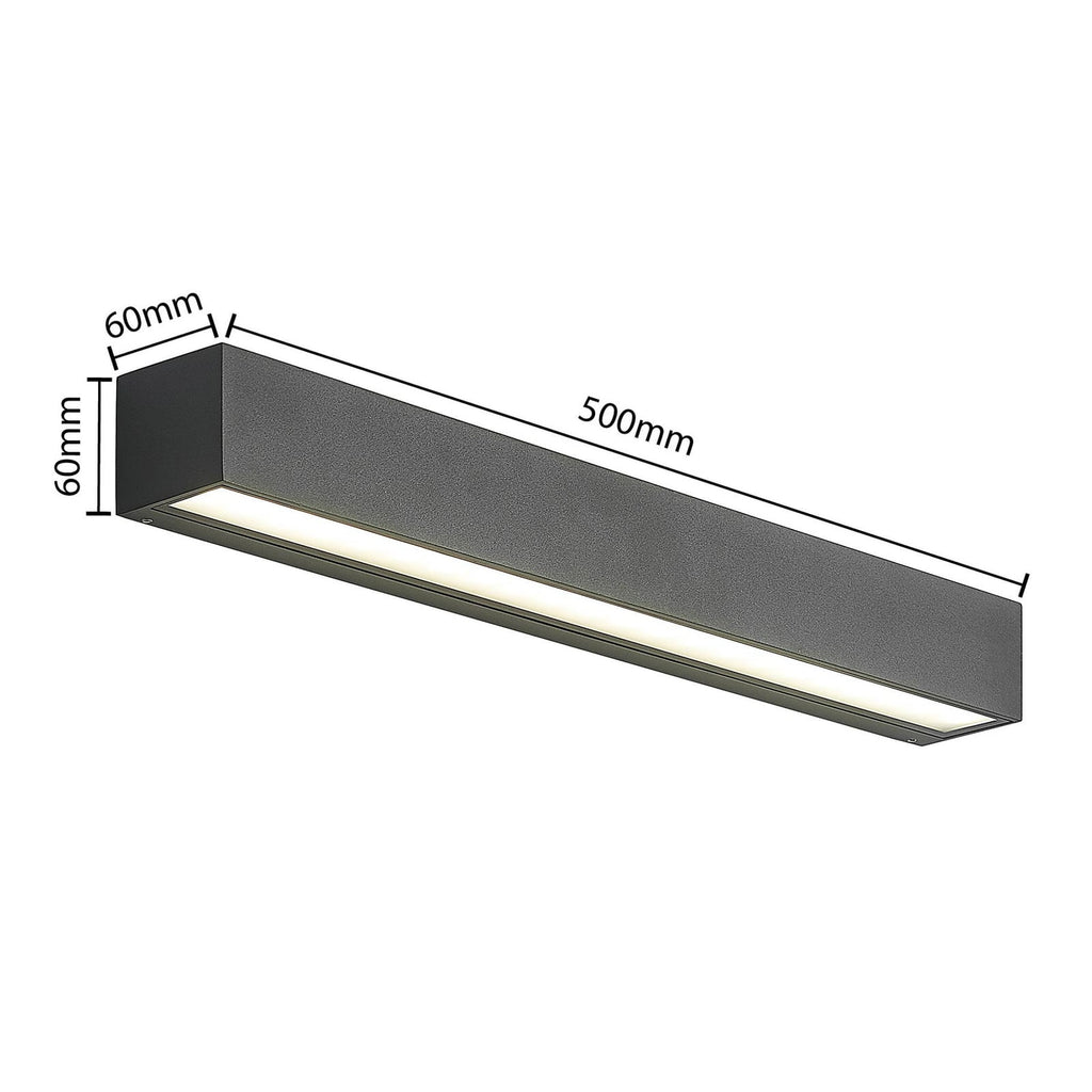 Montert LED utevegglampe Lengo 2-lys antrasitt ved yttervegg