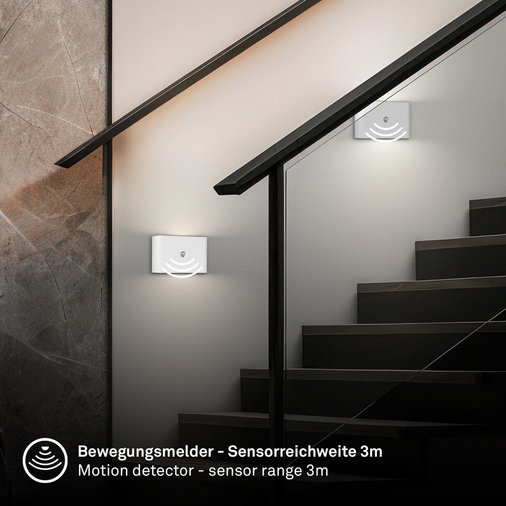 Montert LED vegglampe Chat med bevegelsessensor hvit i rom