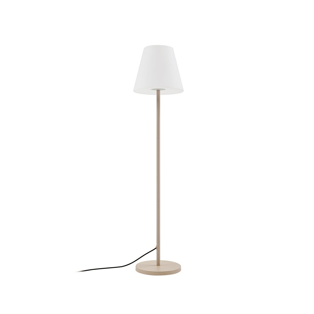 Montert Utegulvlampe Jaimy beige/hvit metall på terrasse