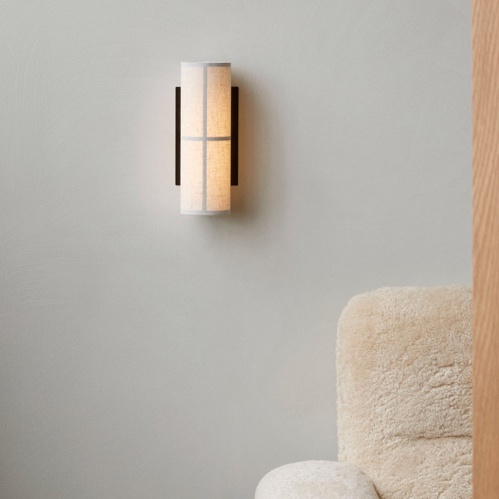 Montert Vegglampe Hashira LED lin med støpsel 30 cm natur i stue