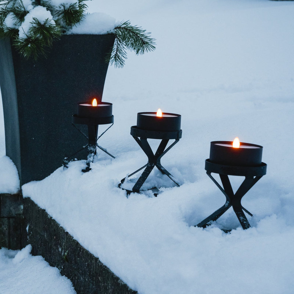 Nærbilde av flammeeffekt på LED-kubbelys Torch Candle