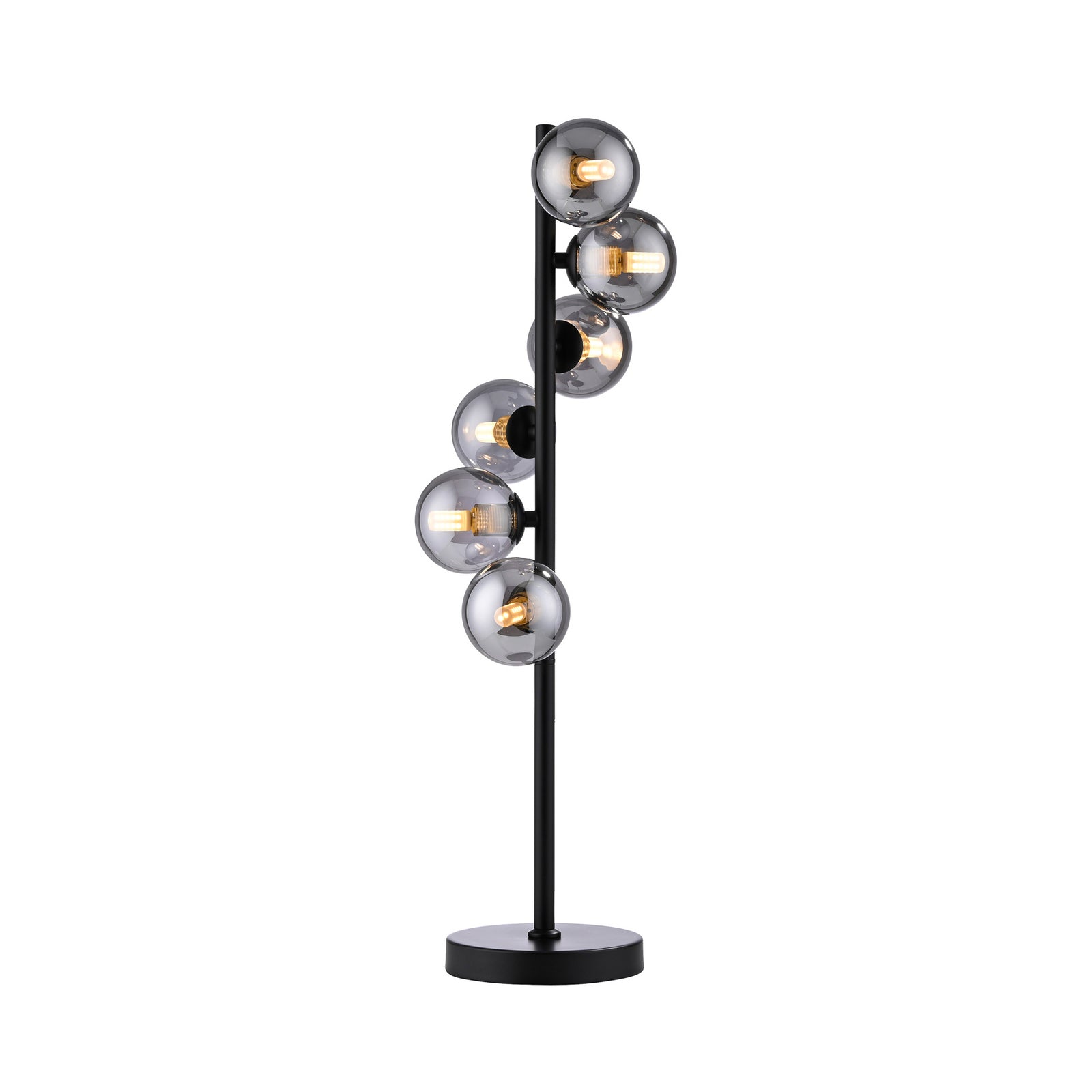 Nærbilde av G9 LED-lyskilde i Bordlampe Dubai 6-lys røykglass kuleform G9