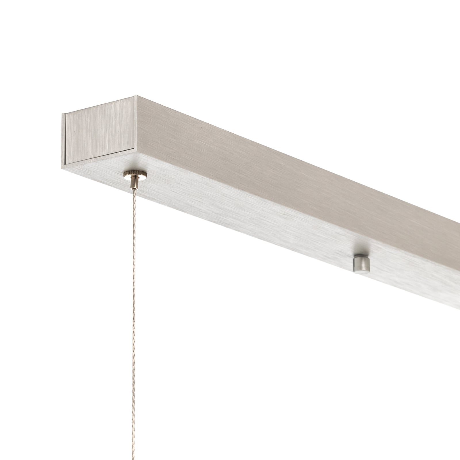 Nærbilde av LED pendellampe Talon aluminium 118 cm