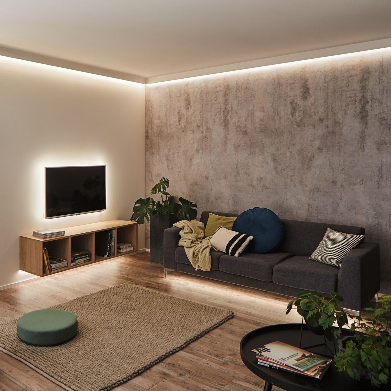 Nærbilde av LED-stripe MaxLED 250 utvidelse med 5-pins kontakt