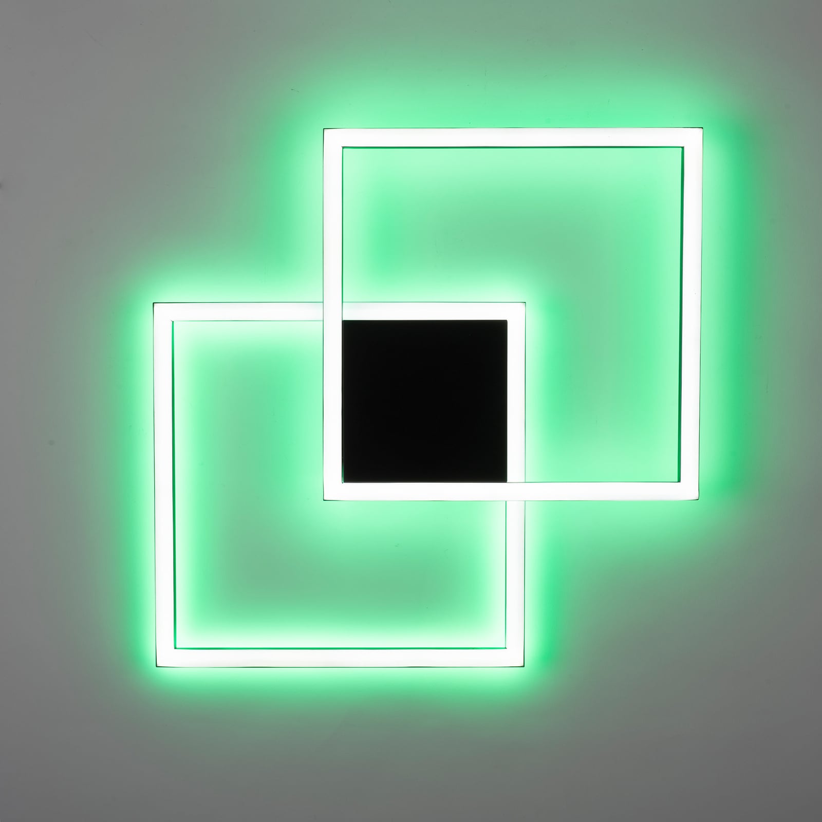 Nærbilde av LED taklampe Q-MARKO 2-lys dimbar CCT RGB 53,5 cm svart lys