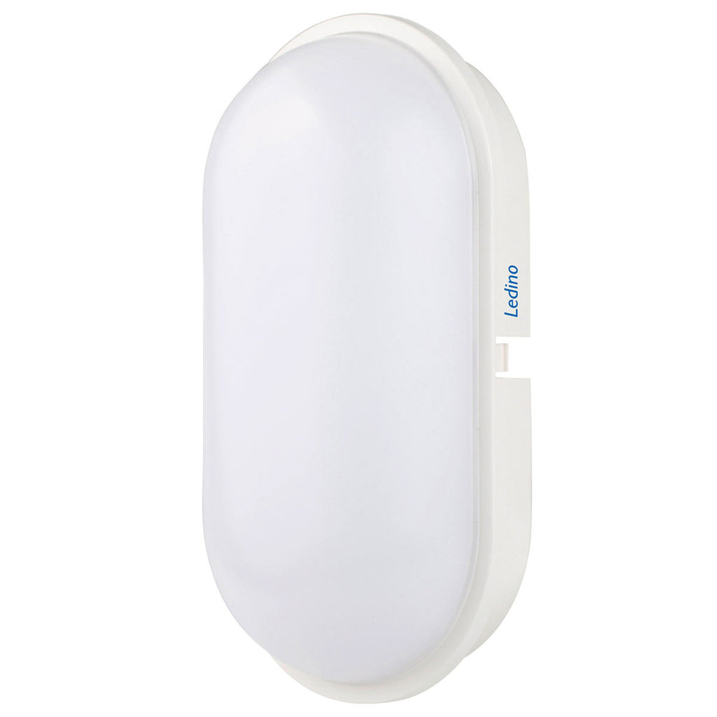 Nærbilde av LED utevegglampe Schwabing XXL oval hvit