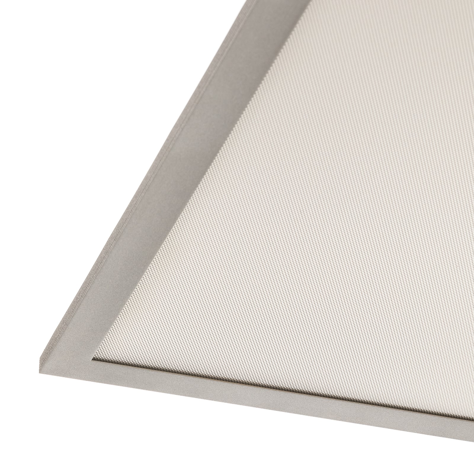 Nærbilde av ramme på LED-panel Dinvoris 62x62 cm CCT dimbar sølv/hvit