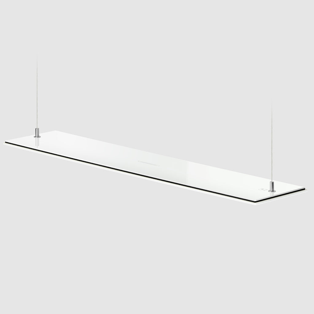 Detalj av OLED pendellampe flat dimbar hvit glass 73 cm