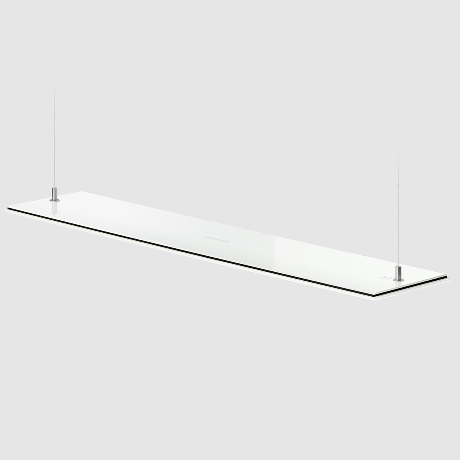 Detalj av OLED pendellampe flat dimbar hvit glass 73 cm