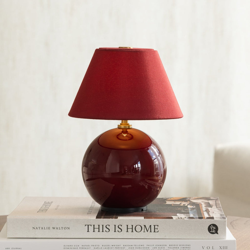 Oppladbar bordlampe IRIS detalj av glass og dimmer