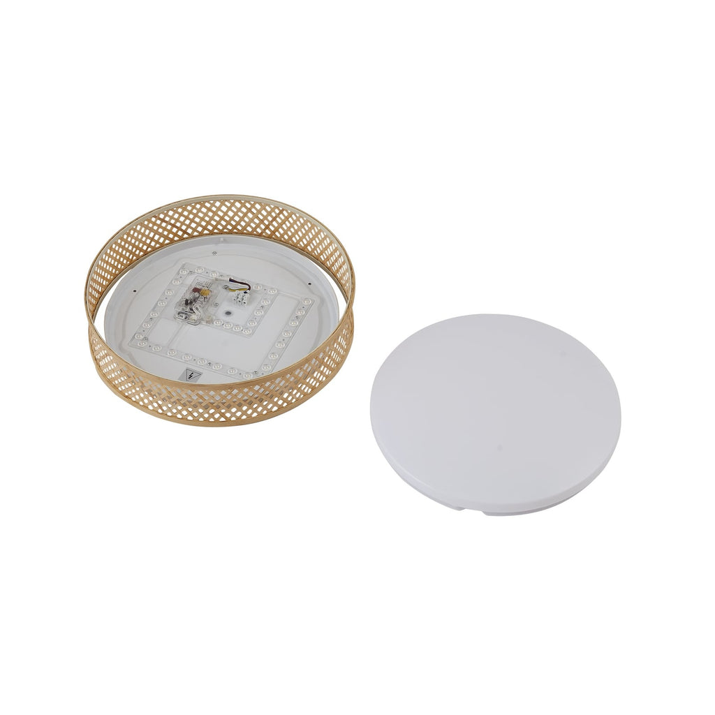 Oversikt av LED taklampe Eilif bambus CCT i rom