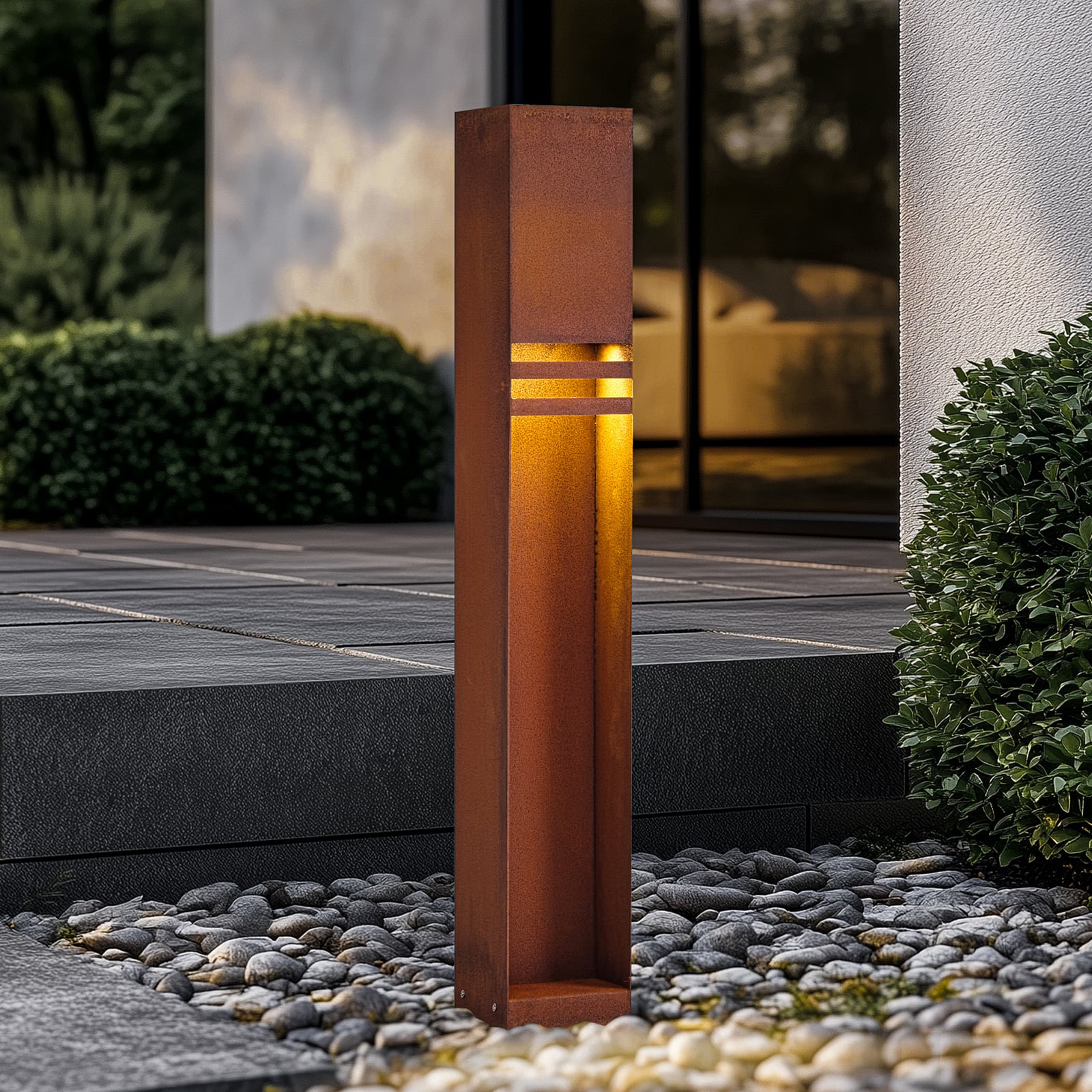 Oxido LED sti-lampe cortenstål rustfarget 80 cm forfra