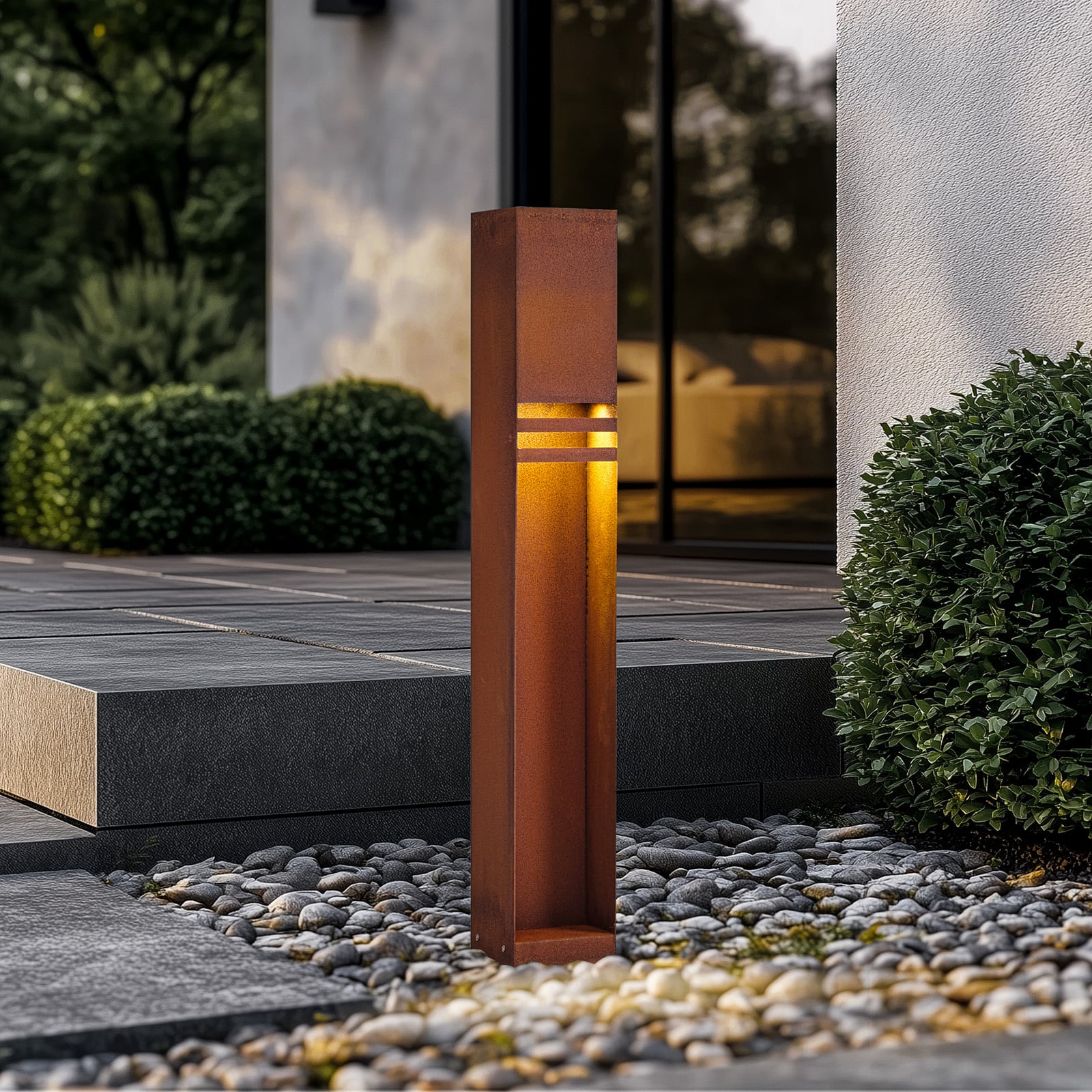 Oxido LED sti-lampe cortenstål rustfarget 80 cm bakside