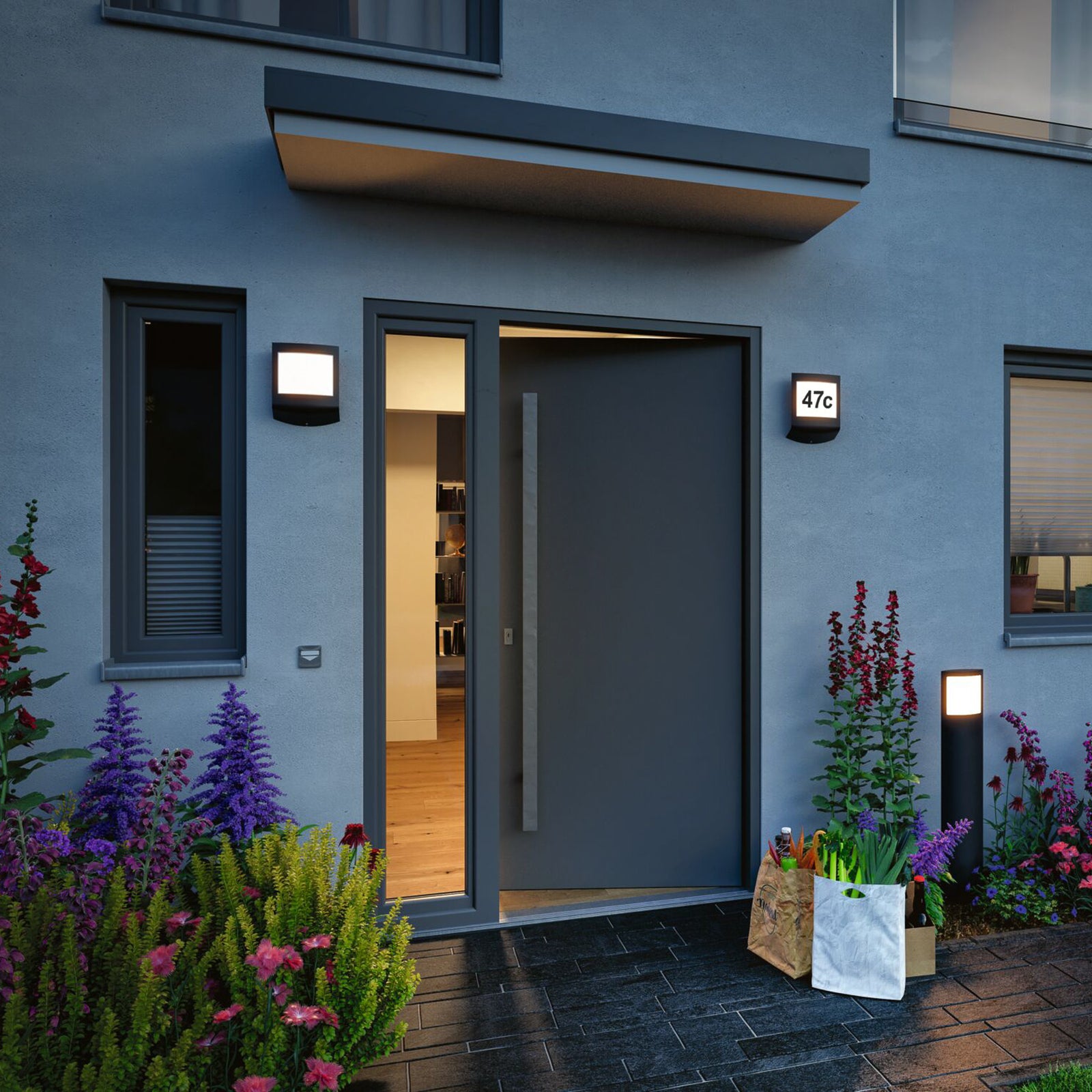Padea LED husnummerlampe dimbar Zigbee CCT IP44 Paulmann bevegelsessensor