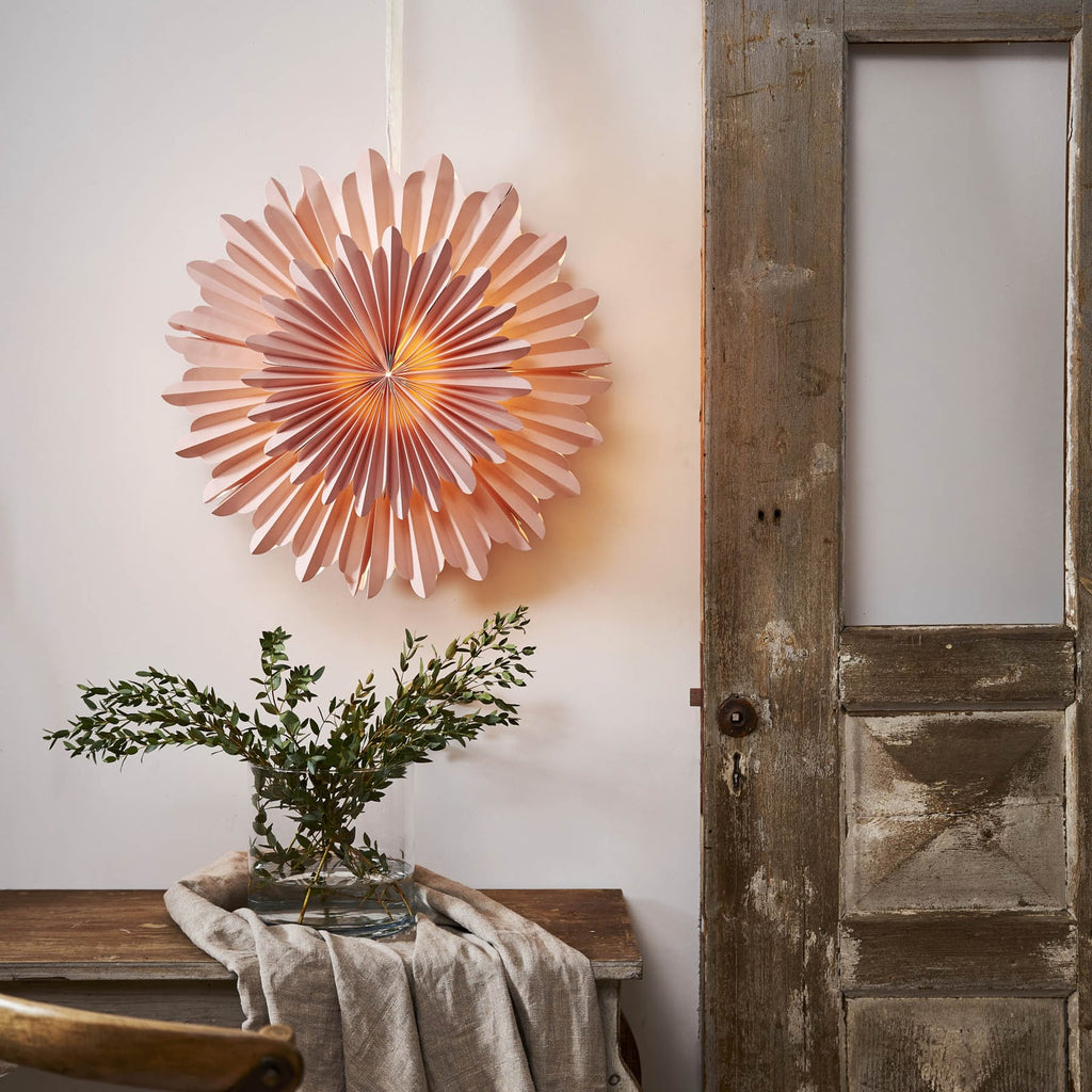 Papirstjerne Crystal rosa Ø50 cm bakside