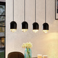 Pendellampe Amielle 4-lys glass svart GU10 71 cm forfra