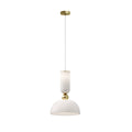 Pendellampe Antic glass hvit/gull forfra