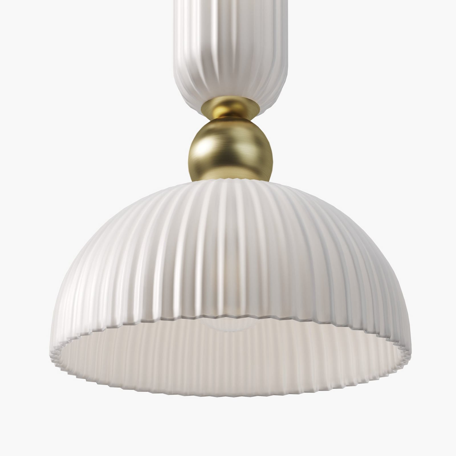 Pendellampe Antic glass hvit/gull detalj av glasskuppel