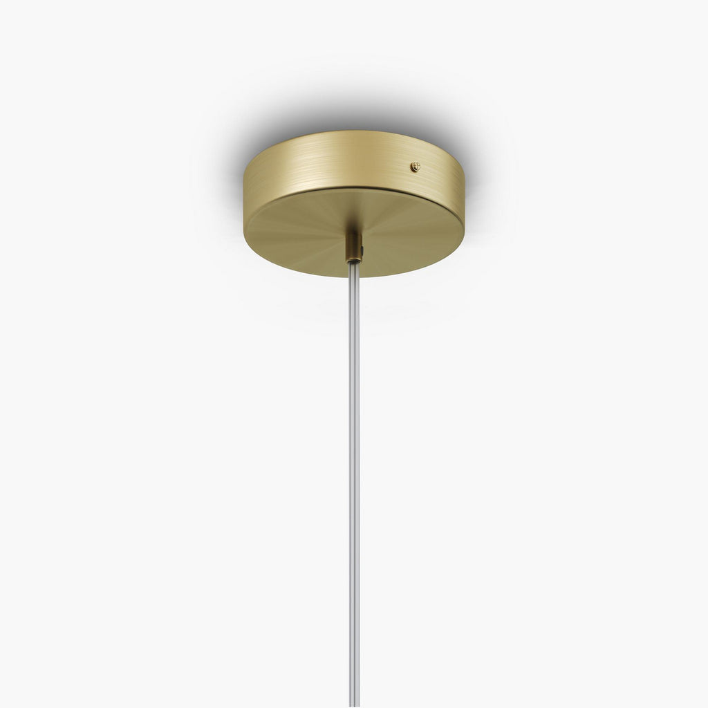 Pendellampe Antic glass hvit/gull montert i stue