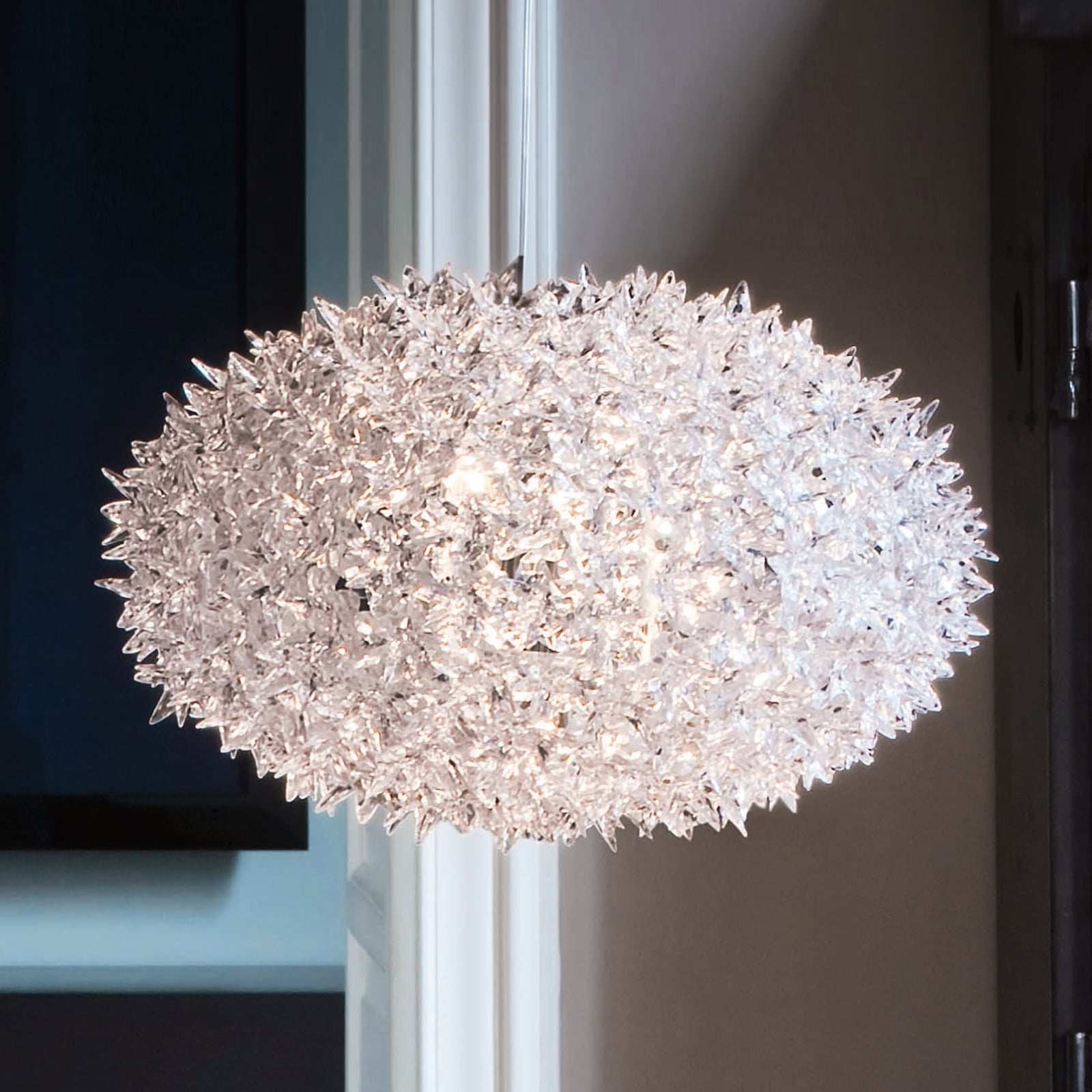 Pendellampe Bloom S1 polykarbonat transparent forfra
