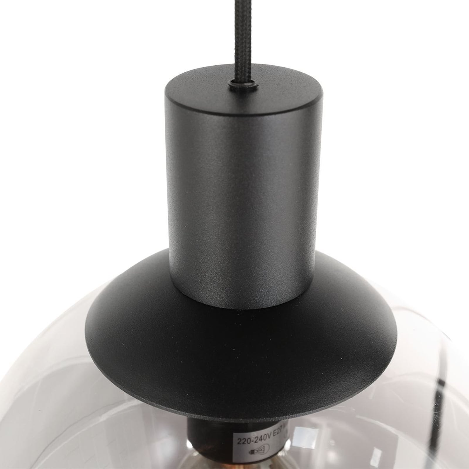 Pendellampe Bollique 5-lys glass svart lyskilder