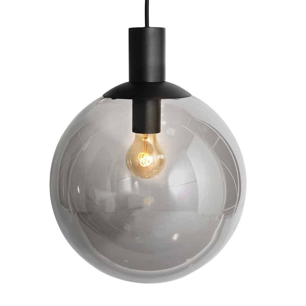 Pendellampe Bollique 5-lys glass svart sideprofil