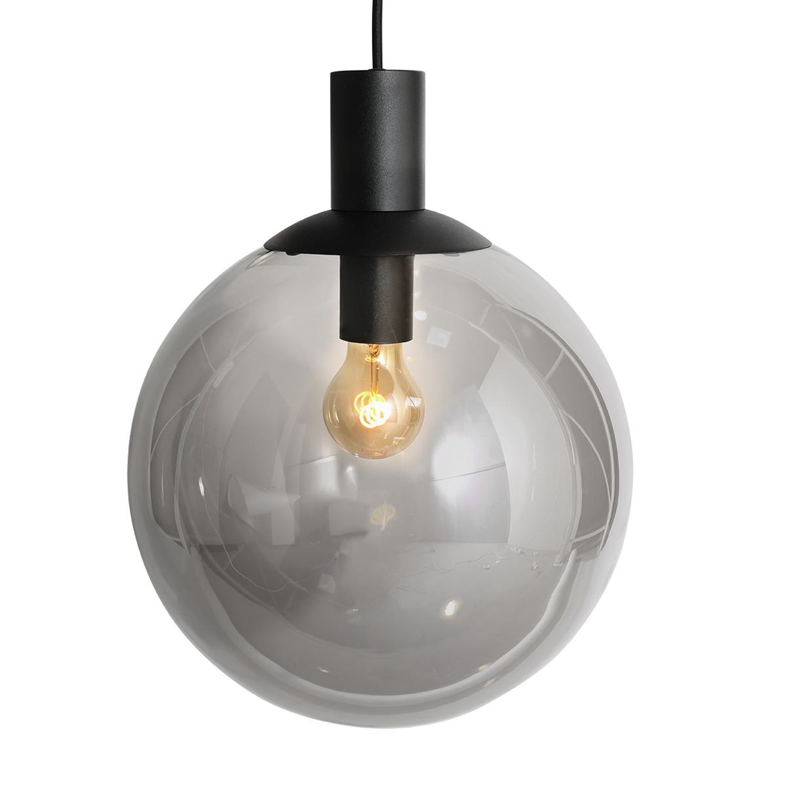 Pendellampe Bollique 5-lys glass svart sideprofil