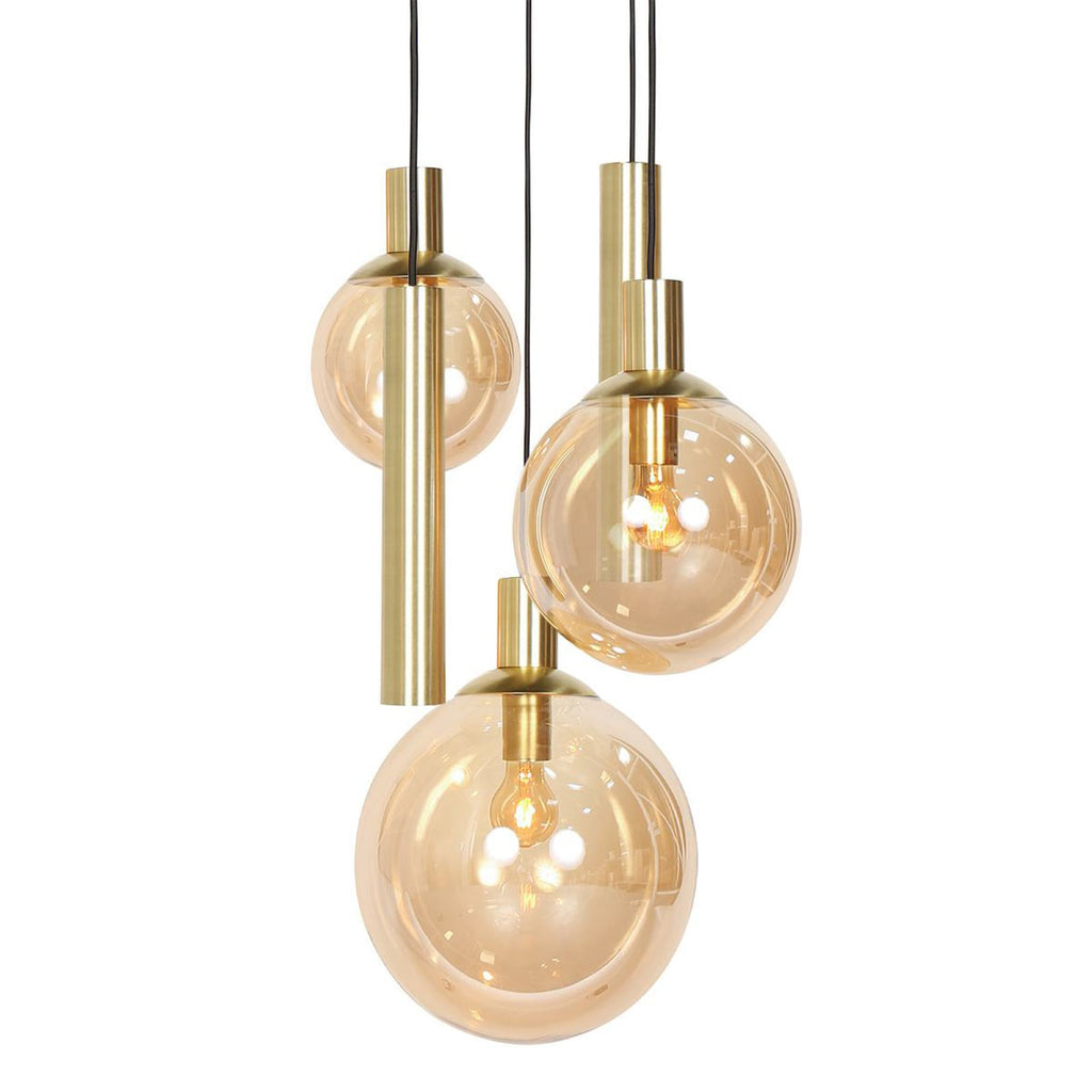 Pendellampe Bollique 5-lys messing med dimbar LED-belysning