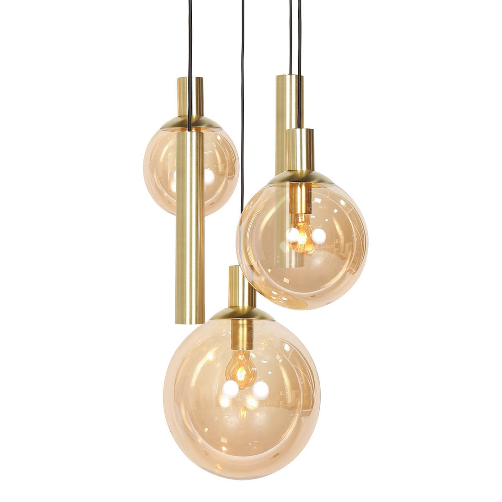 Pendellampe Bollique 5-lys messing med dimbar LED-belysning