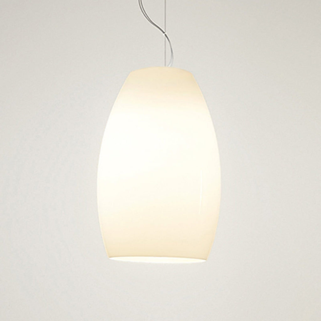 Pendellampe Buds 1 LED mundblåst glass Ø26 cm dimbar hvit forfra