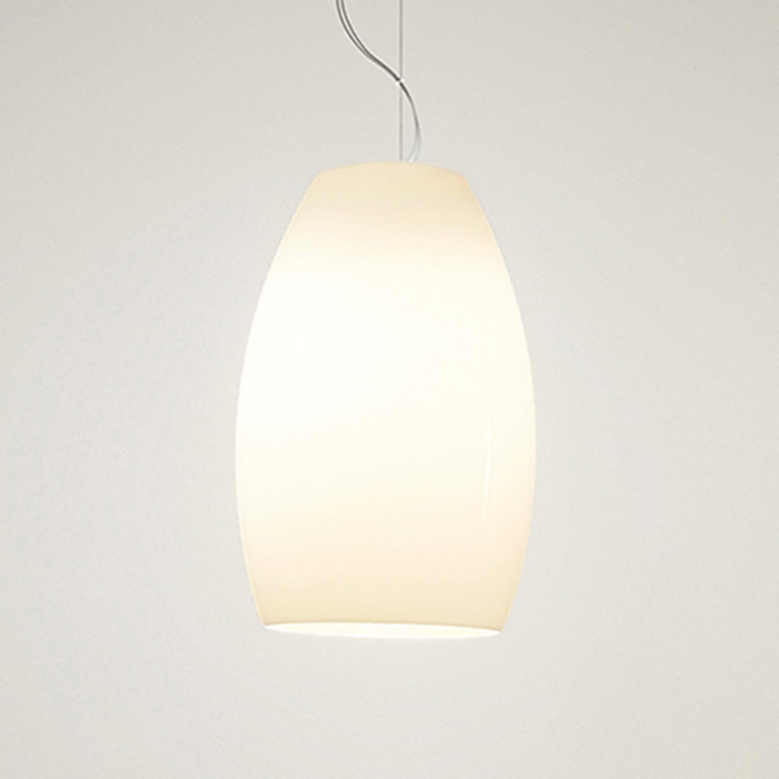 Pendellampe Buds 1 LED mundblåst glass Ø26 cm dimbar hvit forfra
