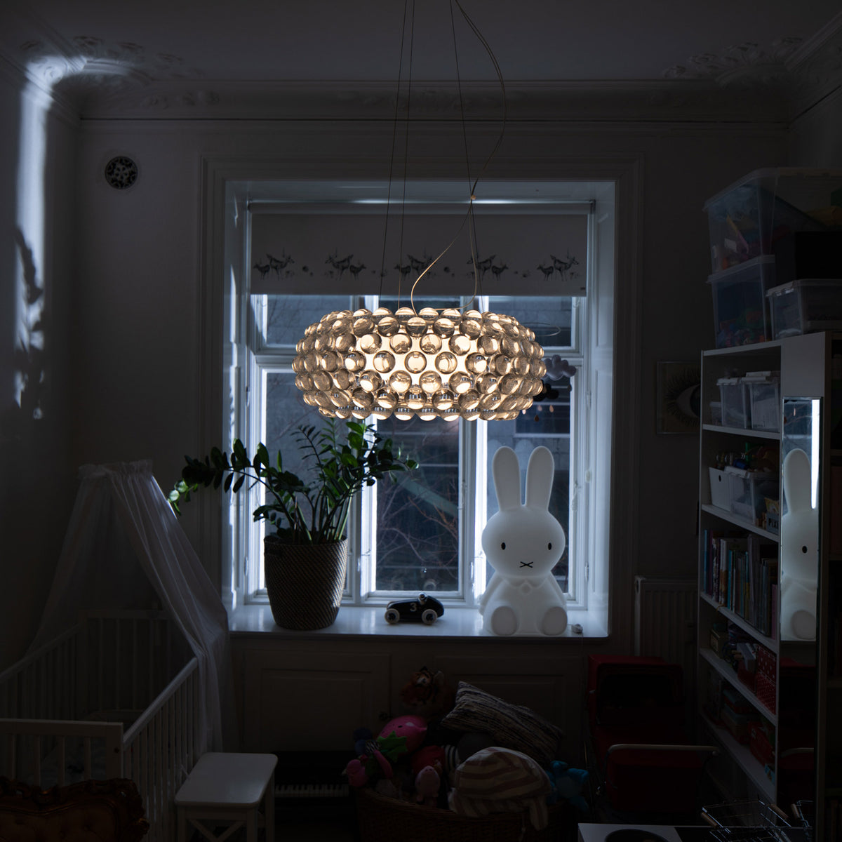 Pendellampe Caboche Plus media dimbar røykgrå Ø50 cm bakside