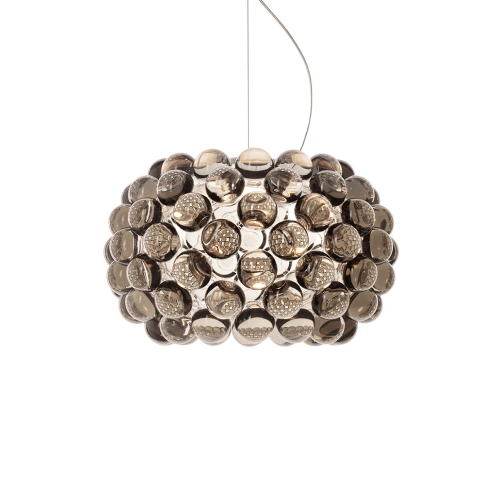 Pendellampe Caboche Plus piccola LED Ø31 cm røykgrå forfra