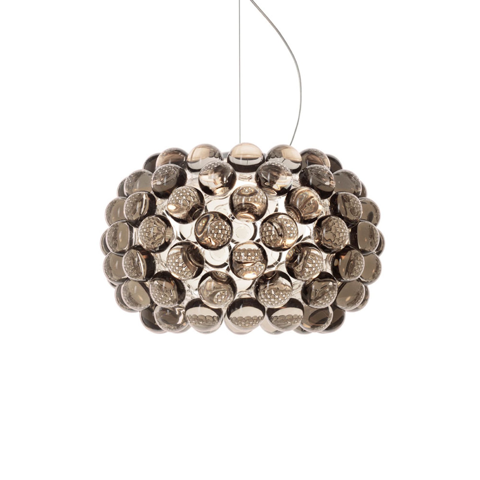 Pendellampe Caboche Plus piccola LED Ø31 cm røykgrå forfra