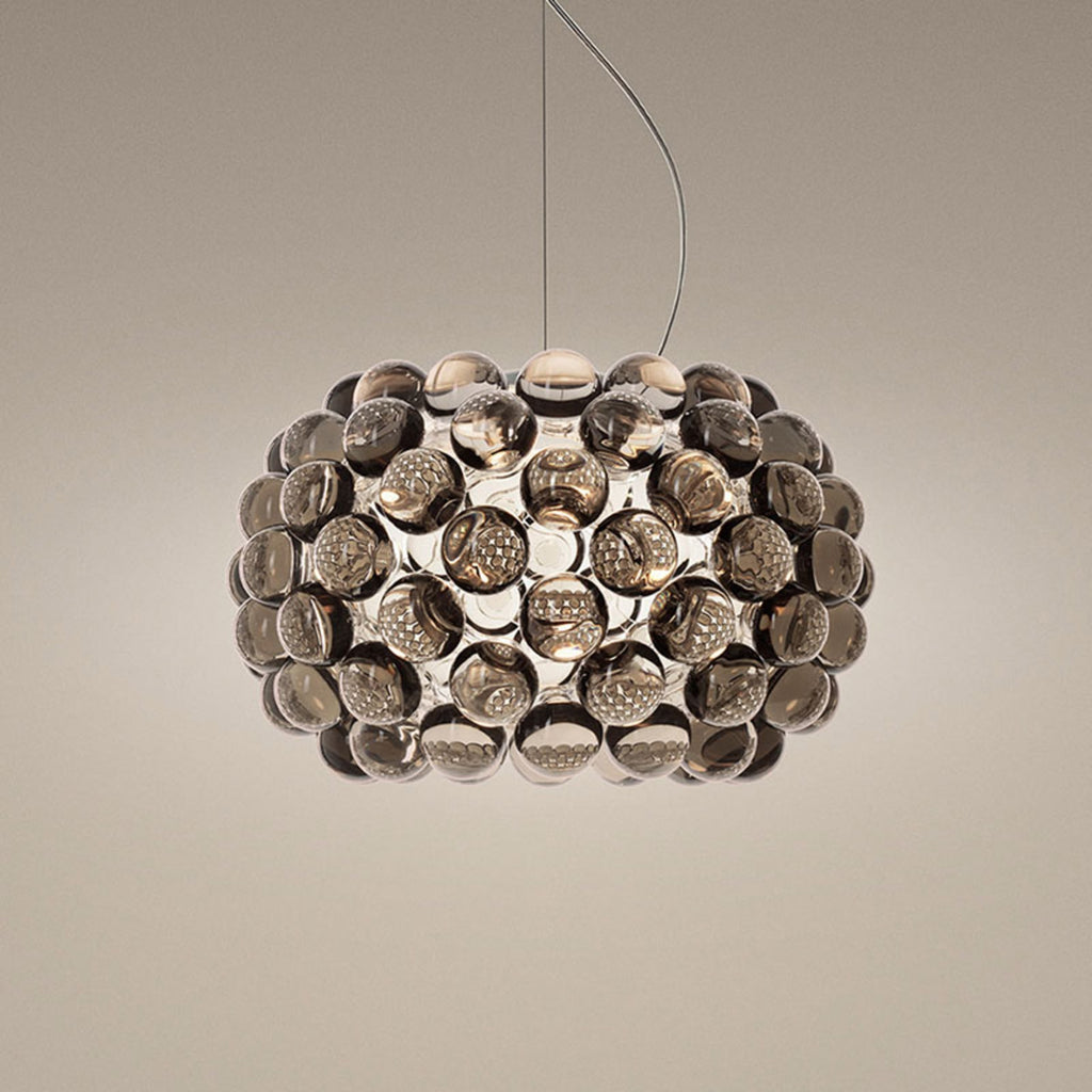 Pendellampe Caboche Plus piccola LED Ø31 cm røykgrå bakside