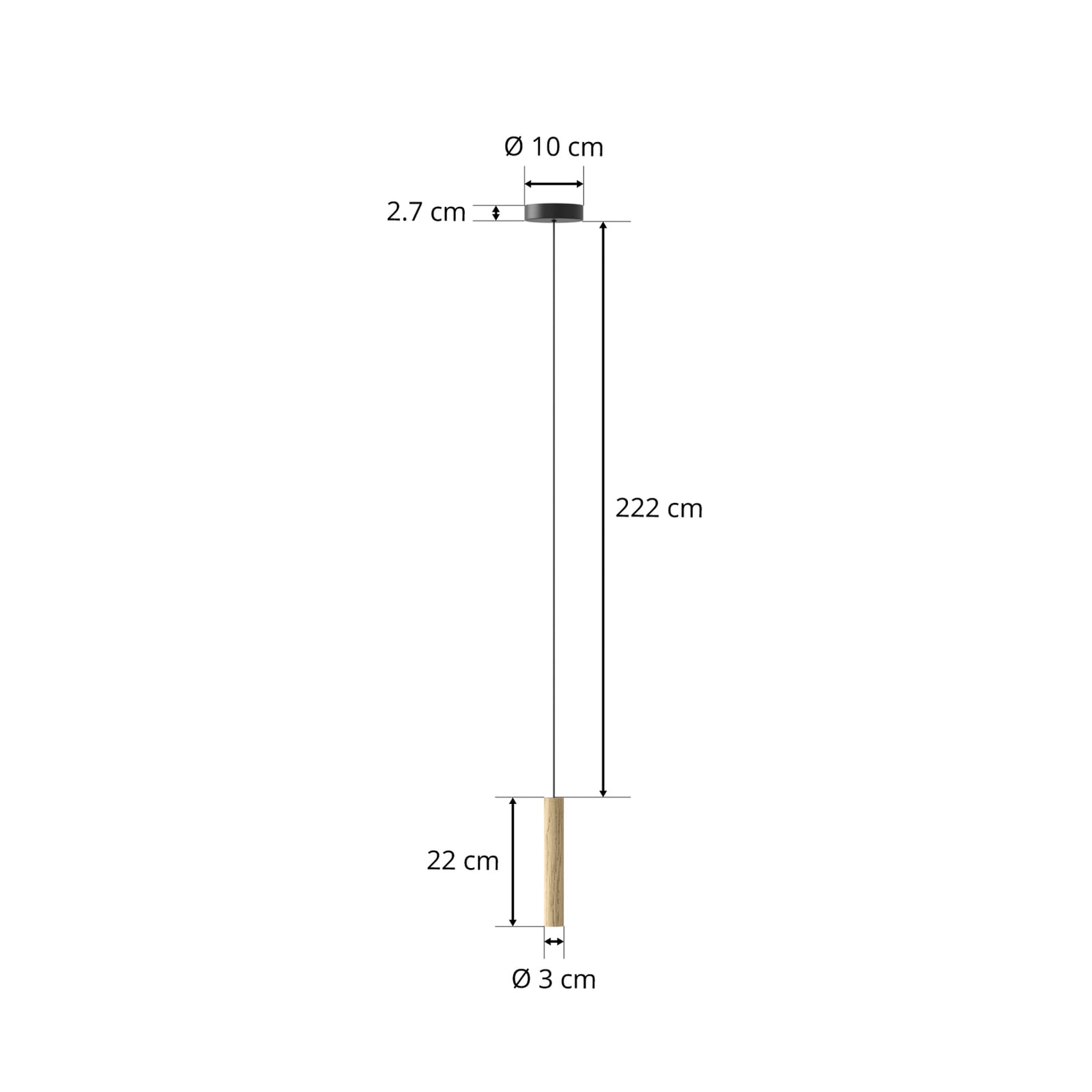 Pendellampe Chimes eik LED detalj av LED-lyskilde