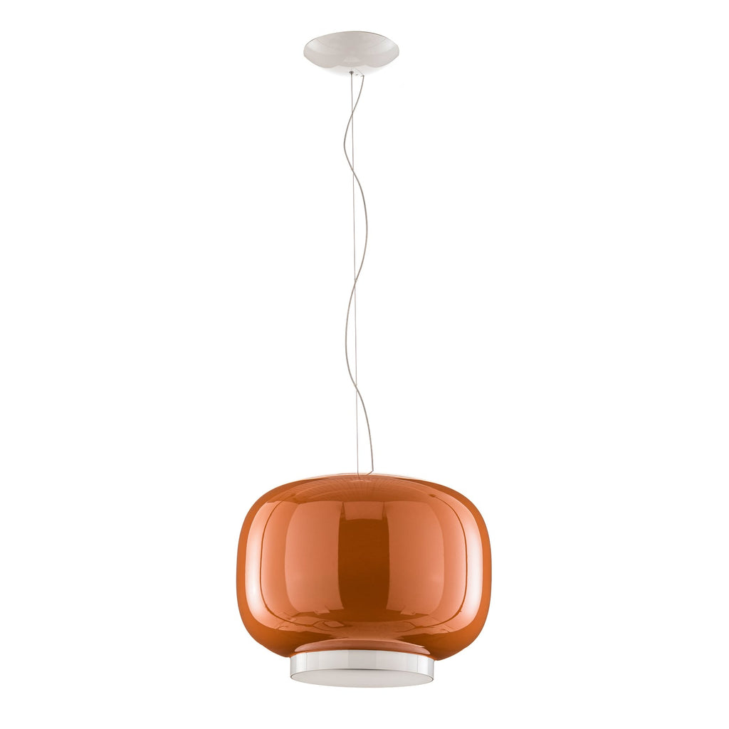 Pendellampe Chouchin 1 LED mundblåst glass oransje montert