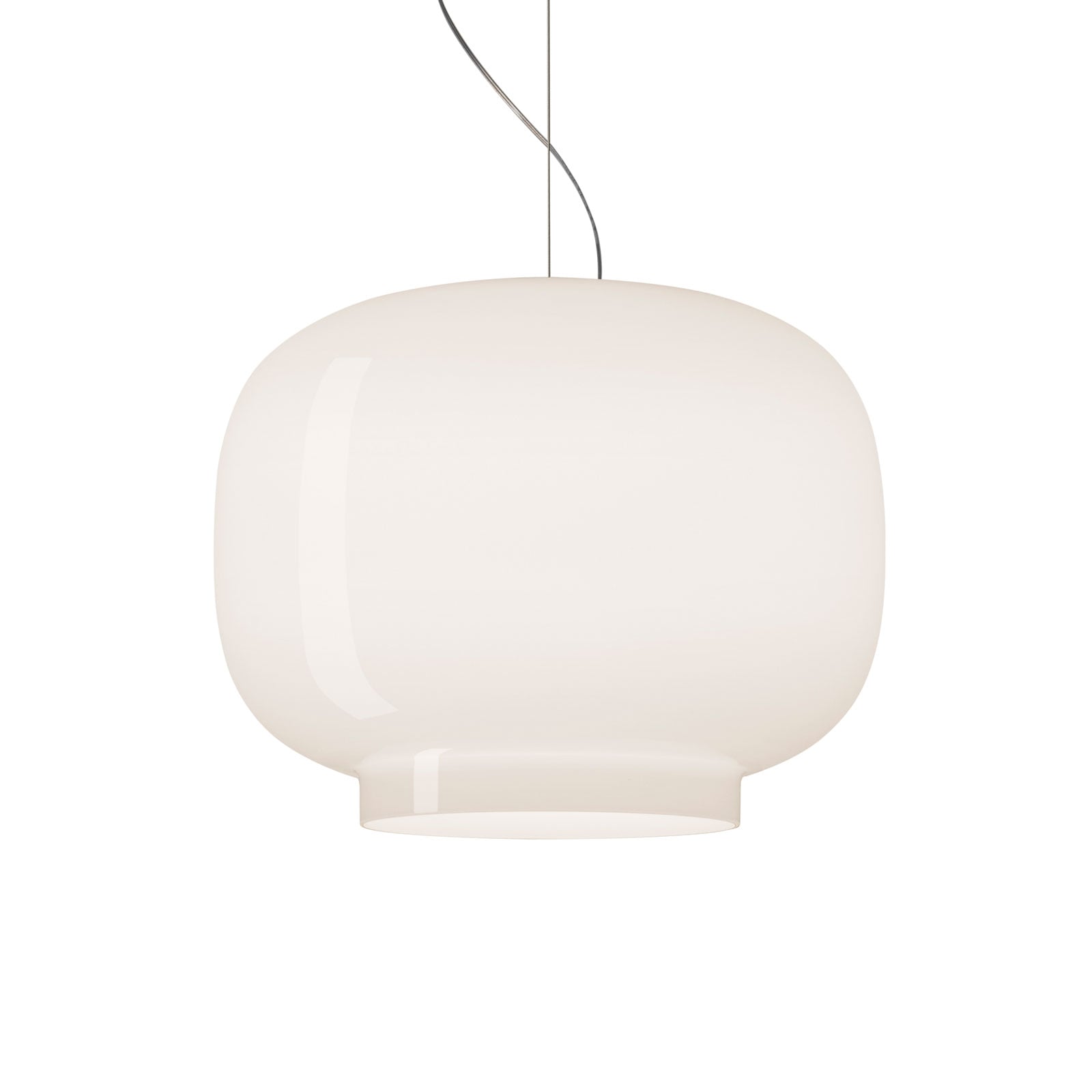 Pendellampe Chouchin Bianco 1 hvit glass forfra