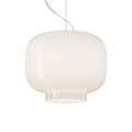 Pendellampe Chouchin Bianco 3 hvit glass forfra