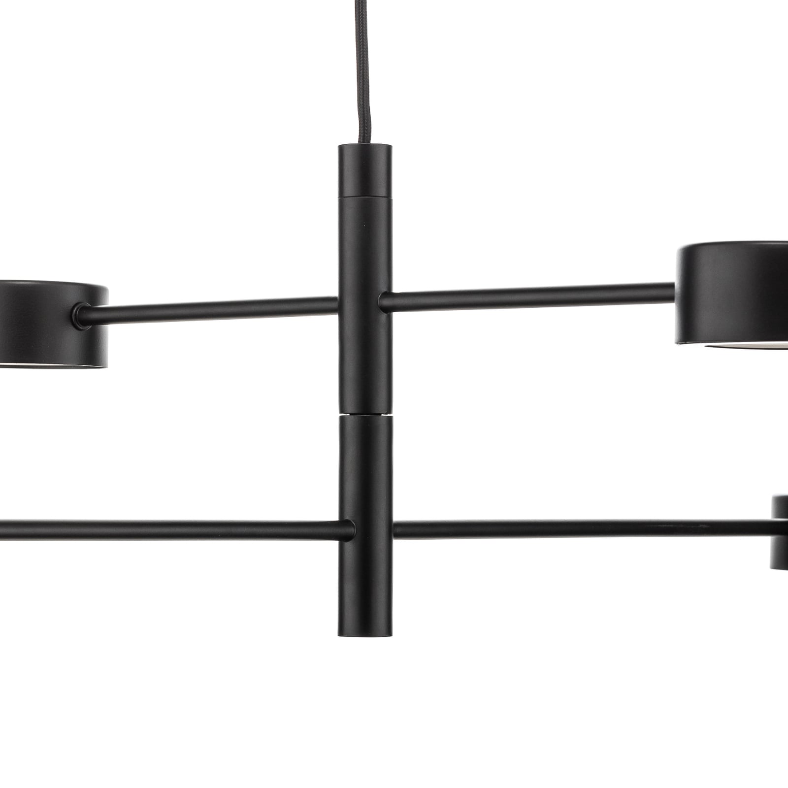 Pendellampe Clyde LED 4-lys svart dimbar i profil