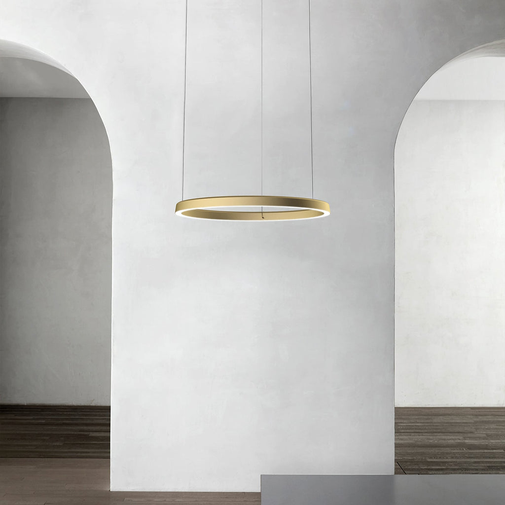 Pendellampe Compendium Circle LED dimbar messing Ø72 cm detalj
