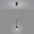 Pendellampe Deep LED aluminium og glass matt svart forfra